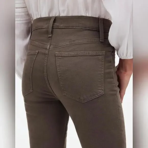 Madewell Kick Out Crop Jeans in Driftwood Brown - Picture 2 of 9